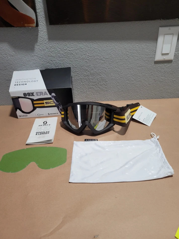 SCOTT 89XI Era MX Offroad Goggles Blue/White w/Yellow Chrome Lens