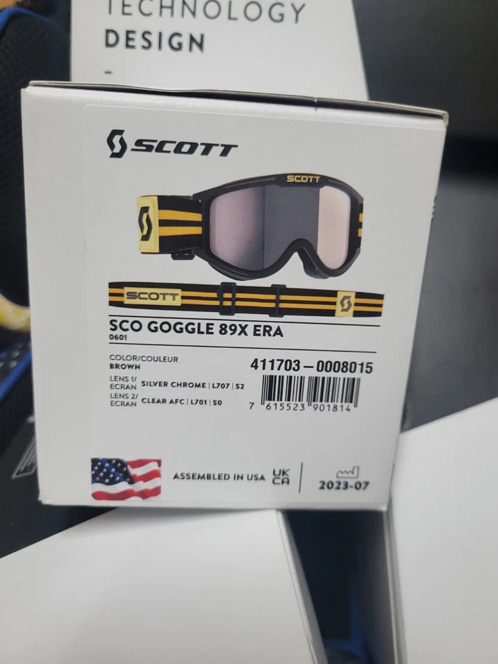 NEW Scott USA Scott 89X Era Goggles Brown Yellow - Silver Chrome Adult Motocross
