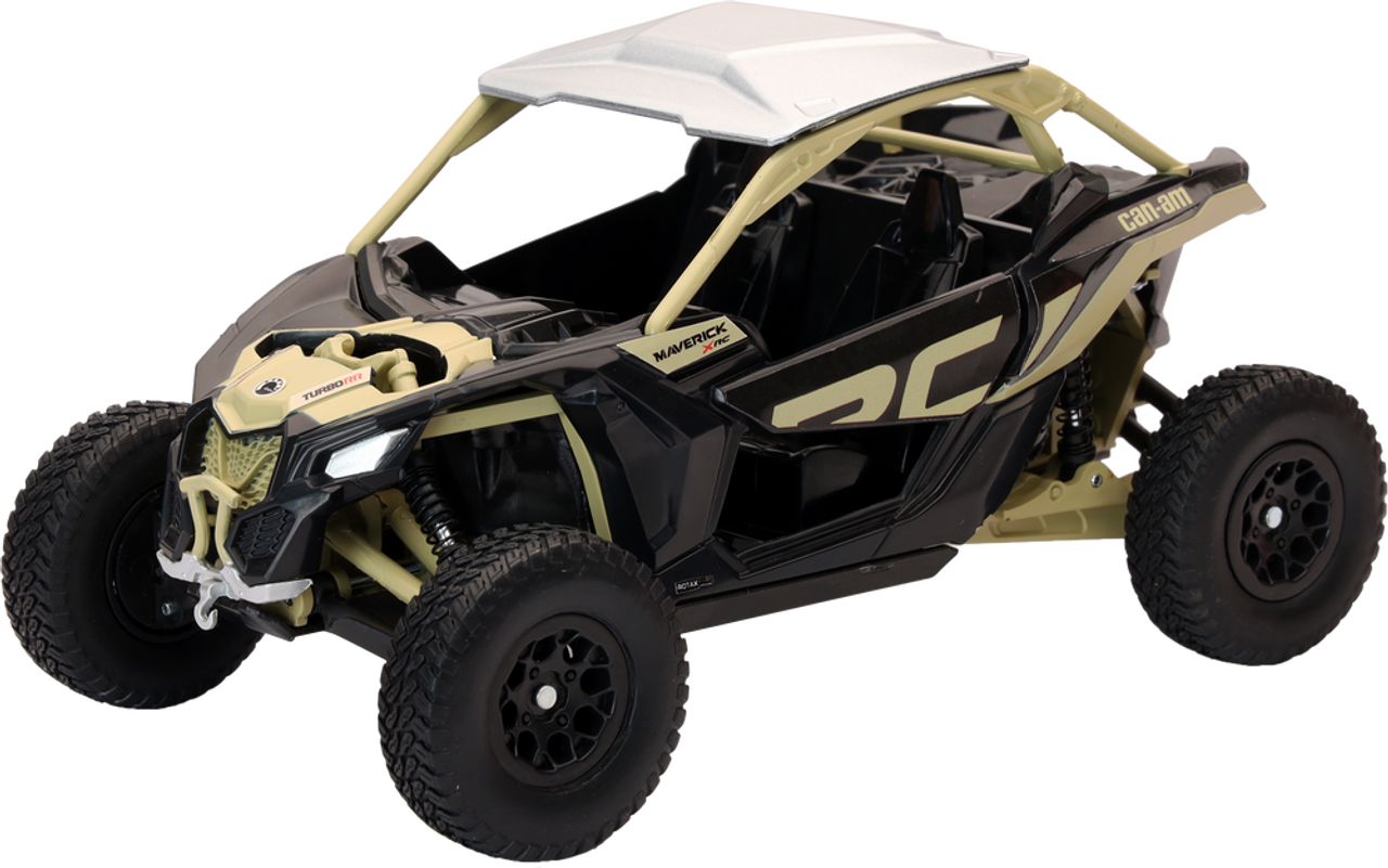 NewRay 58283b Can-Am Maverick X3 XRC Turbo – Tan – Side-by-Side Off-Road Vehicle, 1:18 Scale Model, Black 58283b
