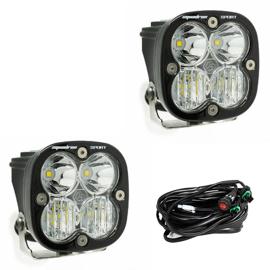 Squadron Sport Black LED Auxiliary Light Pod Pair - Universal clear combo 55-7803