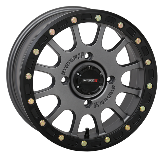 SYSTEM 3 Off-road SB-5 Beadlock 14x7 4 lug Wheels 4/136 gunmetal