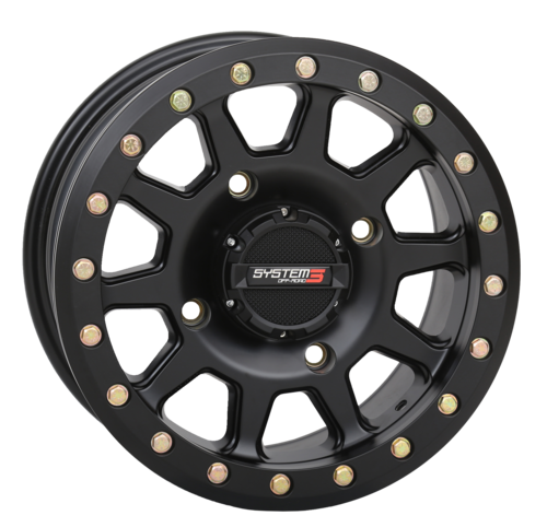 SYSTEM 3 Offroad SB-5 Beadlock 15x7 4 lug Wheels 4/136 matte black