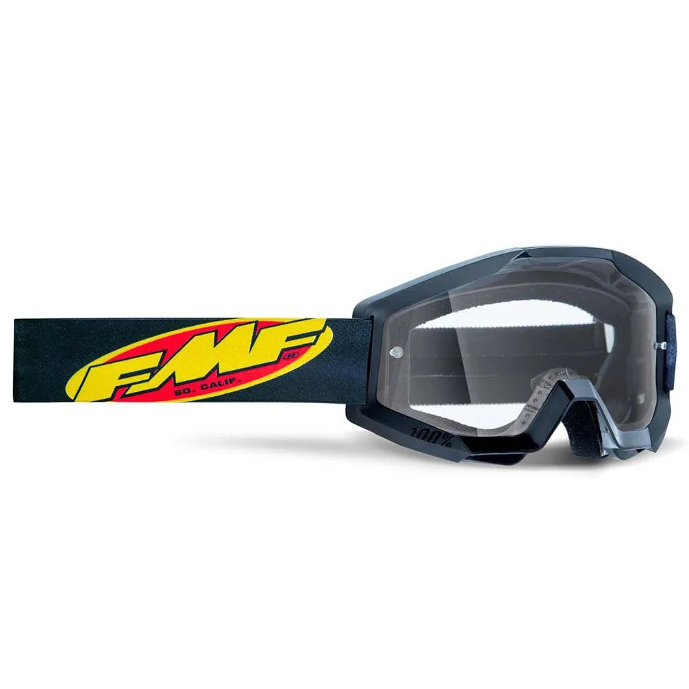 FMF Powercore 100% youth black with clear lens goggles