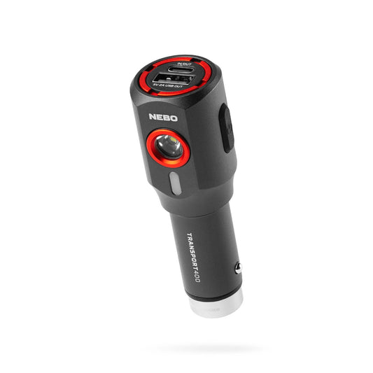 NEBO Transport 400 2-IN-1 Car Charger & Flashlight Be Road-Ready.  Light, Charge, Safety in One!